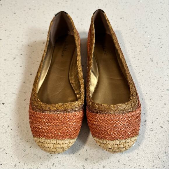 Kelly & Katie Ballet Flat Shoes Raffia Brown Burnt Orange Boho Size 9.5 - Picture 2 of 12